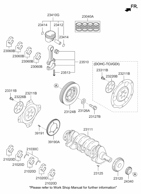 2019 Kia Sorento Crankshaft & Piston Diagram 1