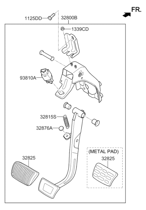 2019 Kia Sorento Brake & Clutch Pedal Diagram