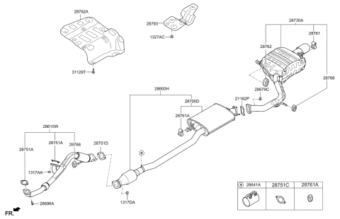 28710C6100 Genuine Kia Rear Muffler Assembly
