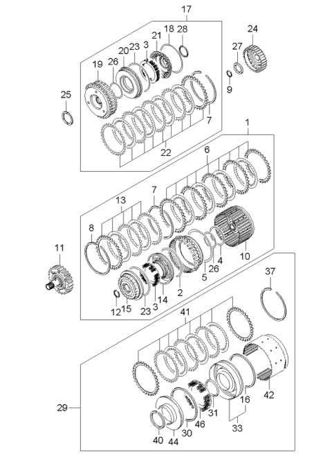 2001 Kia Sedona Snap-Ring Diagram for 4543239516