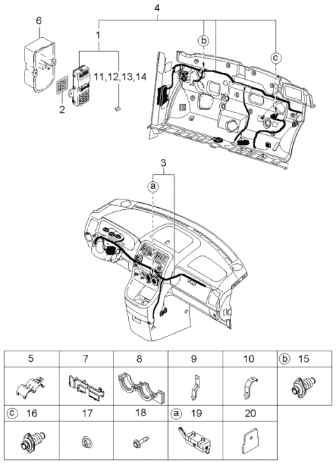 2003 Kia Sedona Dashboard Wiring Harnesses - Kia Parts Now