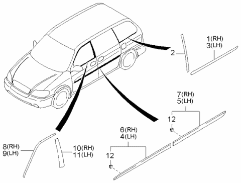2003 Kia Sedona Side Protector Diagram 2