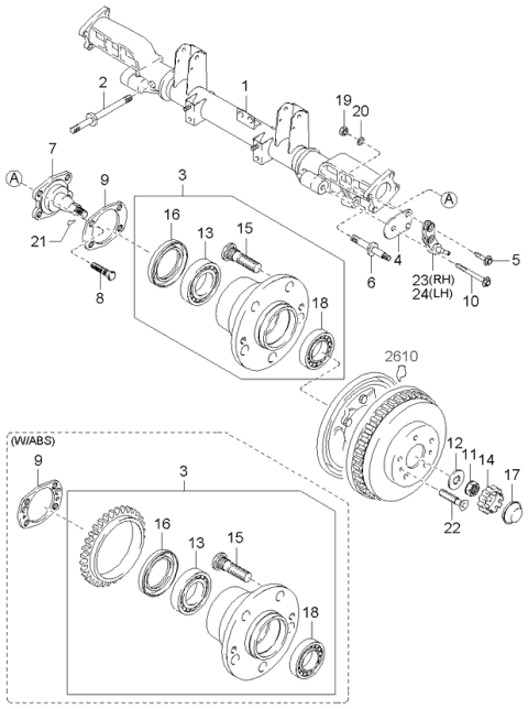 2003 Kia Sedona Bolt Diagram for 0K53A26083