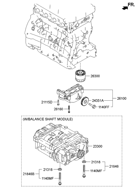 2013 Kia Forte Koup Pump Assembly-Oil Diagram for 213102G010