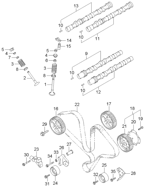 Camshaft & Valve - 2004 Kia Sorento