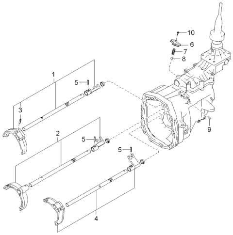 2005 Kia Sorento Rail Sub Assembly-Shift( Diagram for 438203C300