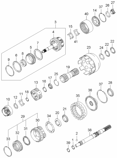 2005 Kia Sorento Bearing-Thrust Diagram for 453644A031