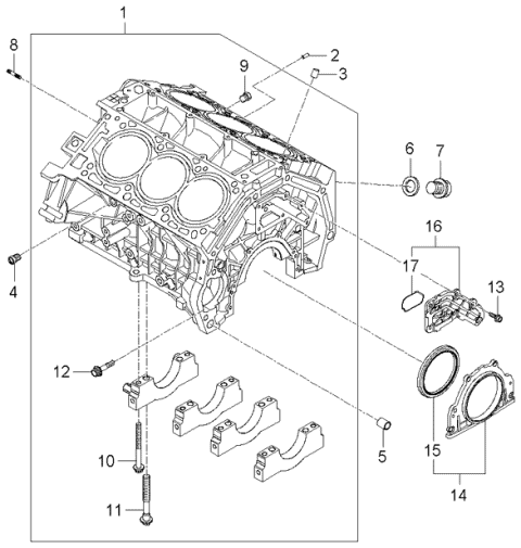 Cylinder Block - 2006 Kia Amanti New Body Style (Produced Before OCT.2006)