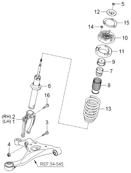 Complete Strut & Coil Spring Assembly Set – Front & Rear – 2004-2006 Kia Amanti – PM Auto