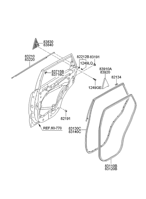 Rear Door Moulding - 2011 Kia Sorento