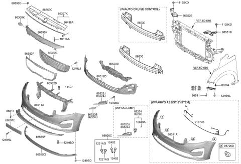 2020 Kia Sedona Bumper-Front Diagram 1