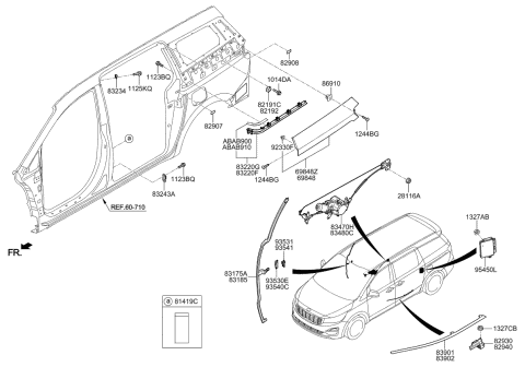 83175a9100 Genuine Kia Weatherstrip Assembly Rear Door A 83175a9100 Genuine Kia Weatherstrip, Kia Sedona Sliding Door Handle Repair