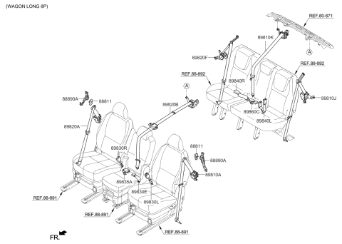 2020 Kia Sedona Rear Seat Belt Diagram 2