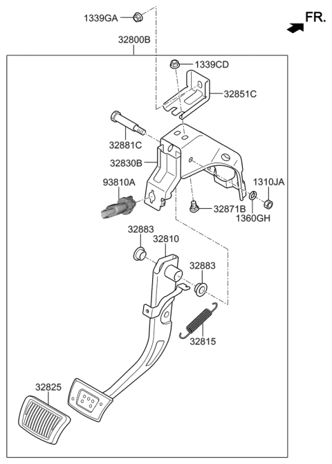 2020 Kia Sedona Brake & Clutch Pedal Diagram