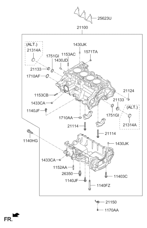 Cylinder Block - 2014 Kia Soul