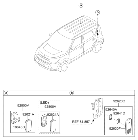 2014 Kia Soul License Plate & Interior Lamp Diagram