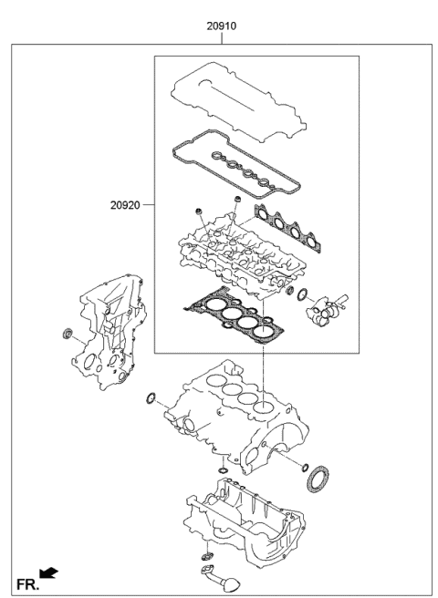 2015 Kia Soul Engine Gasket Kit Diagram 1