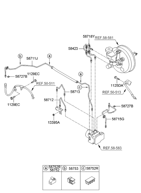 587151D160 Genuine Kia Tube-Hydraulic Module To Front