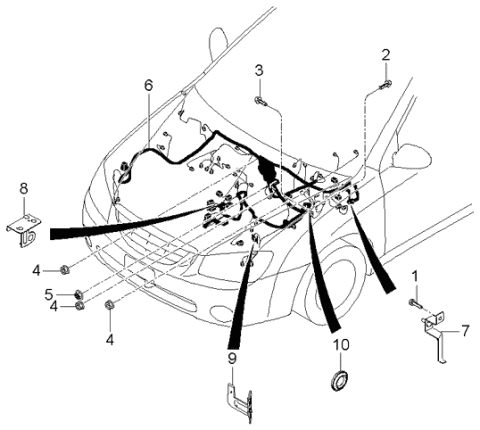 Control Wiring - 2004 Kia Spectra Sedan (New Body Style)