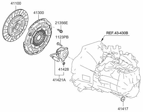 2017 Kia Forte Disc Assembly-Clutch Diagram for 4110032110