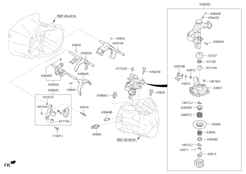 2017 Kia Forte Rail Sub Assembly-Shift( Diagram for 4382032200