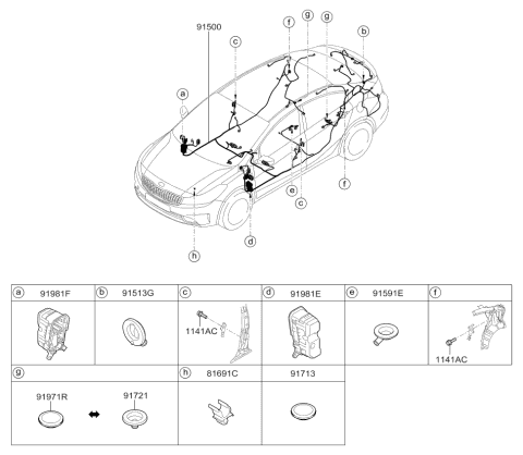 Wiring Harness-Floor - 2017 Kia Forte
