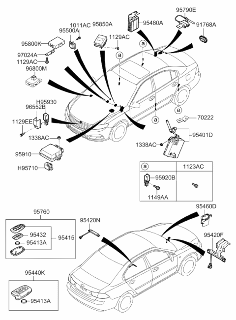 2009 Kia Optima Unit Assembly-Bcm & Receiver Diagram for 954002GF10