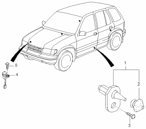 1999 Kia Sportage Switch-Hood Diagram for 0K01G66540A