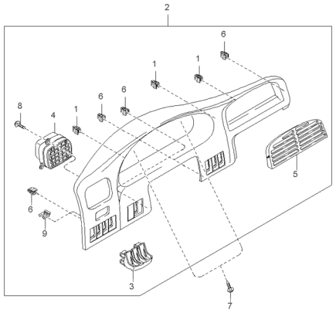 2000 Kia Sportage Coin Box Diagram for 0K08B55422
