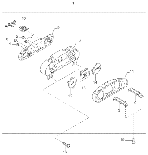 1998 Kia Sportage Meter Set Diagram for 0K08A55430B