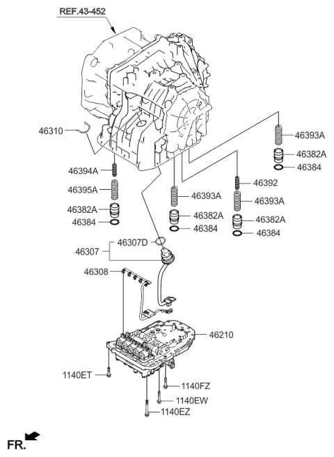 2009 Kia Spectra SX Transmission Valve Body Diagram 2