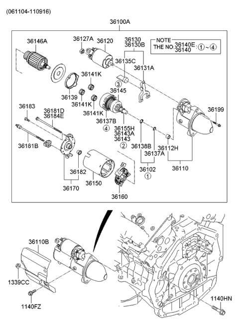 Starter - 2012 Kia Sedona