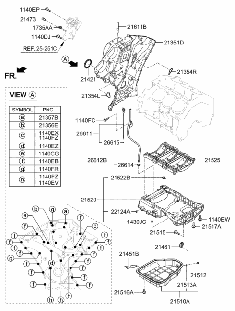 2014 Kia Sorento Bolt-Flange Diagram for 213563C500