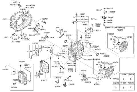 2011 Kia Optima Cover Assembly-Case Rear Diagram for 453203B601