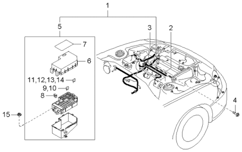 Engine & Transmission Wiring Harnesses - 2005 Kia Rio Old Body Style