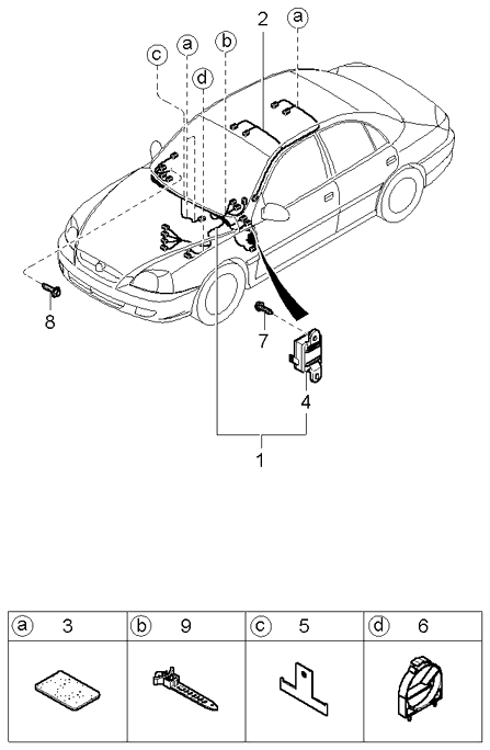 Wiring Harness-Front & Rear - 2005 Kia Rio Old Body Style