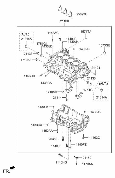 Cylinder Block - 2013 Kia Rio