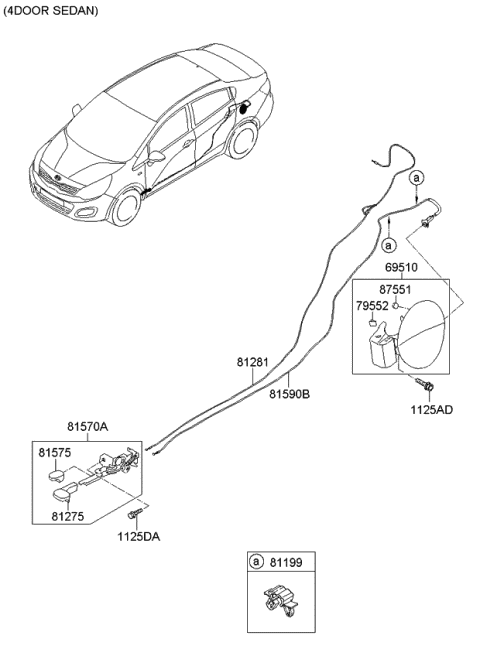 815702H001 Genuine Kia Handle Assembly-Fuel FILER