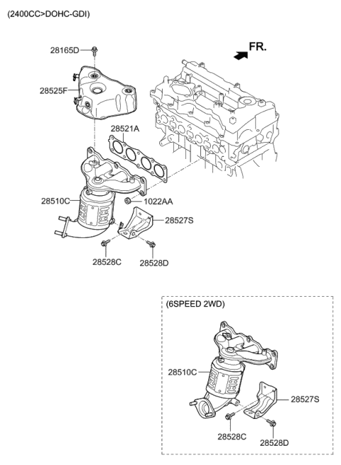 Kia sportage exhaust system diagram