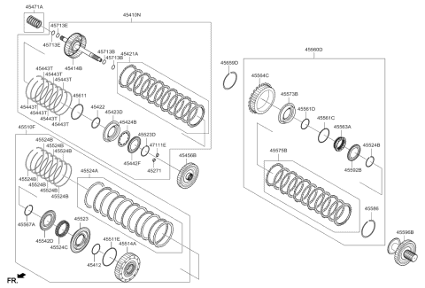 2012 Kia Optima Hybrid RETAINER-Under Drive Clutch Diagram for 454143D000