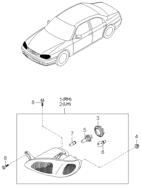 2001 Kia Sephia Head Lamp Diagram