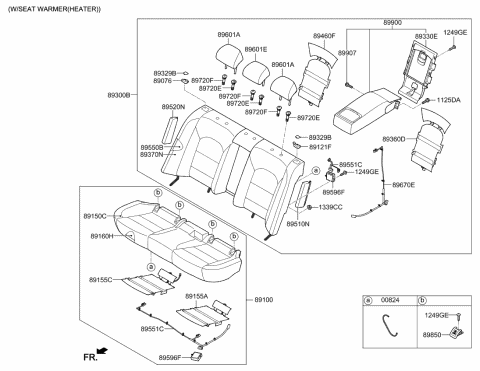 Genuine Hyundai 89900-2D100-CJU Seat Back Armrest Assembly Rear Genuine Hyundai 89900-2D100-CJU Seat Back Armrest Assembly Rear