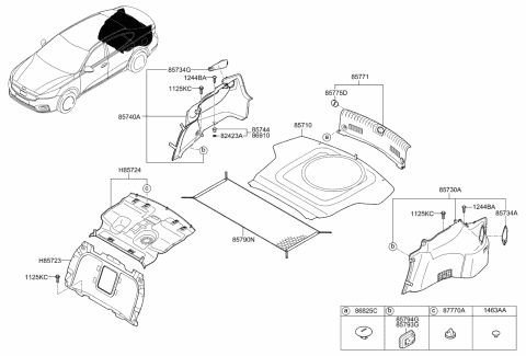 2019 Kia Cadenza Luggage Compartment Diagram