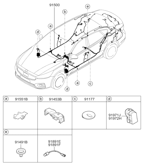 Wiring Harness-Floor - 2017 Kia Cadenza