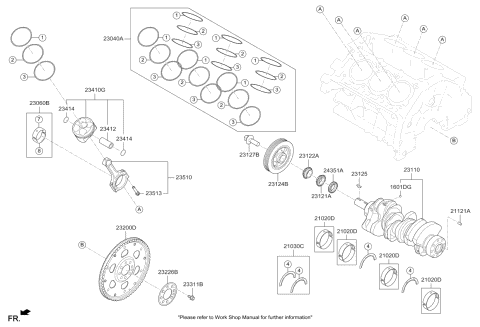 2019 Kia Cadenza Crankshaft & Piston Diagram