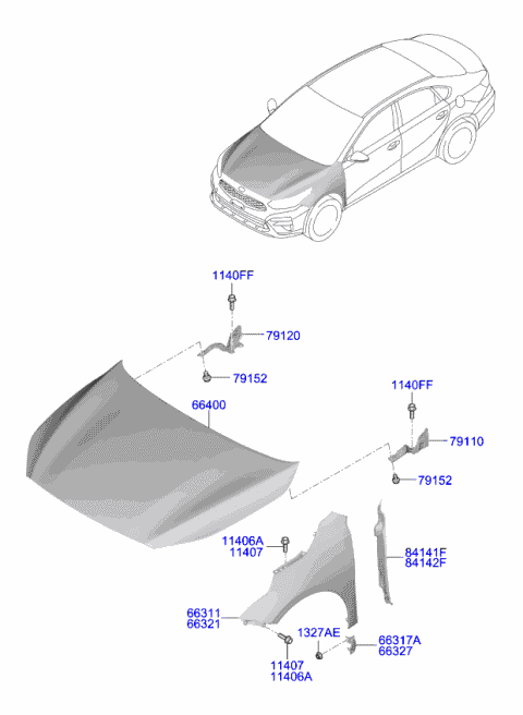 AM-Auto Front Driver Left Side Fender For 2010-2013 Kia Forte - Primed Steel
