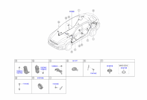 Wiring Harness-Floor - 2019 Kia Forte