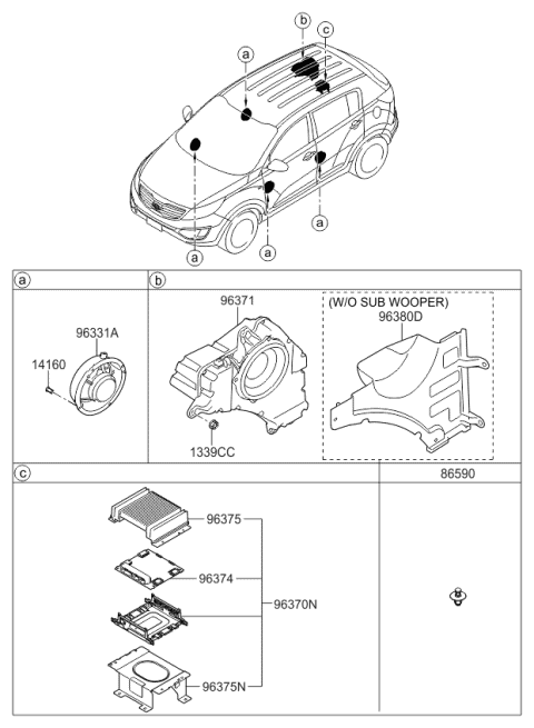 963803W000 Genuine Kia Audio Radio 