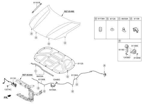 2016-2020 Kia Optima Hood Latch Assembly 81130-D5010 Kia OEM