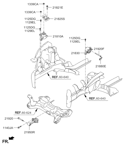 2016 Kia Forte Engine & Transaxle Mounting Diagram 2